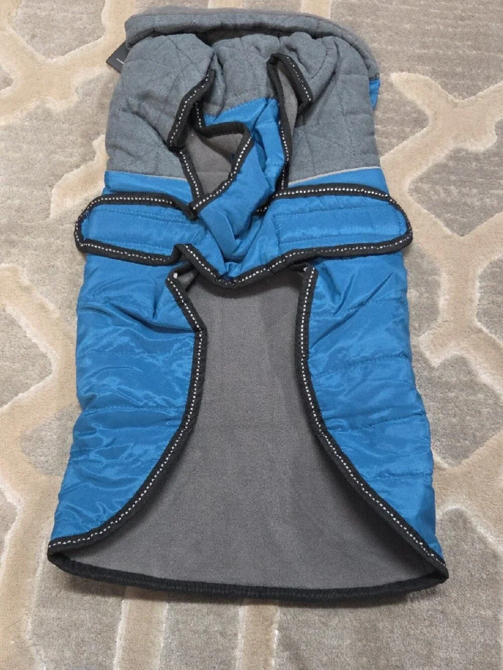 Eddie Bauer Blue & Gray Quilted Puffer Jacket For Dogs